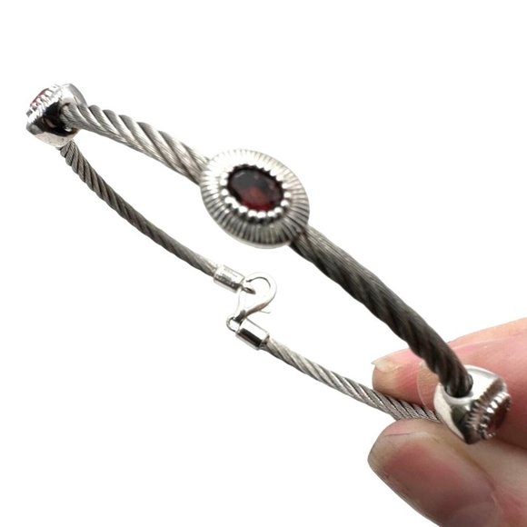 Gabriel & Co Womans Bracelet Red Garnet Sterling Silver Designer Best Gift Idea - Picture 1 of 4